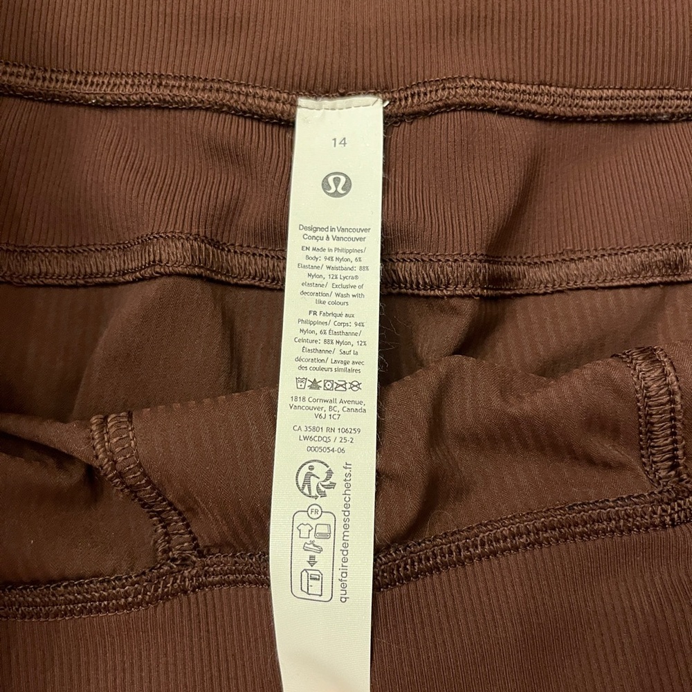 Lululemon Brown dance studio mid rise crop size 14